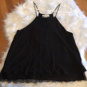 Lace spaghetti halter blouse